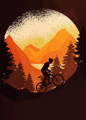 Mountain Biking Silhouette