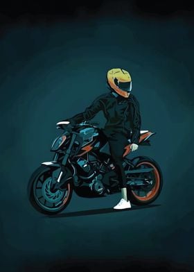 Motorcycle Rider Poster Art