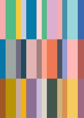 Colorful Striped Grid – Retro Maximalist Abstract Pattern Art