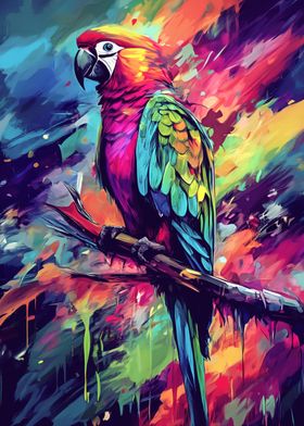 Colorful Parrot Painting