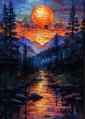 Stained Glass Sunset