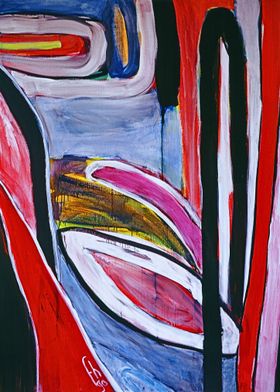 Abstract Painting with Bold Strokes