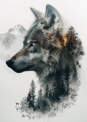 Wolf Double Exposure