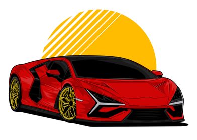 Red Sports Car Illustration