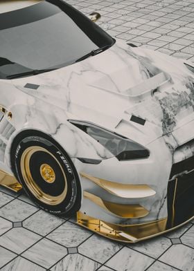 Marble & Gold Sports Car