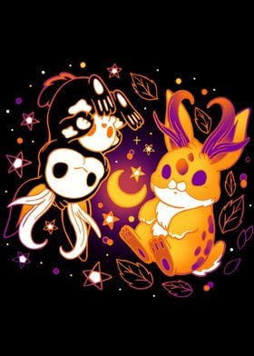 Black and Gold Bunnies