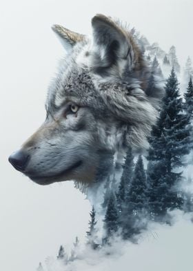 Wolf Double Exposure