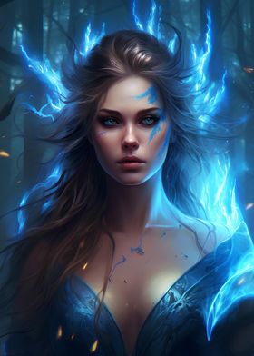 Blue Flame Woman