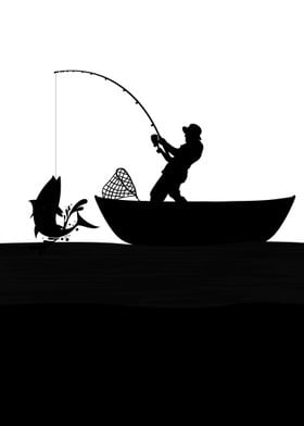 Silhouette of Fisherman