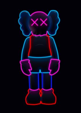 Neon KAWS Figure