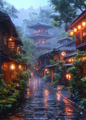 Rainy Japanese Street