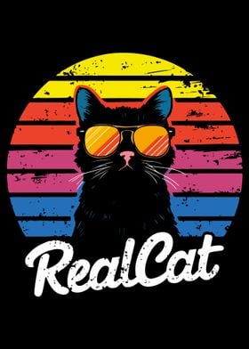 Cool Cat Retro Sunset