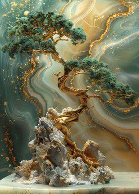 Golden Bonsai Tree