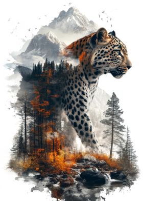 Leopard in Mountain Forest