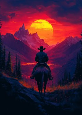 Cowboy Sunset Ride