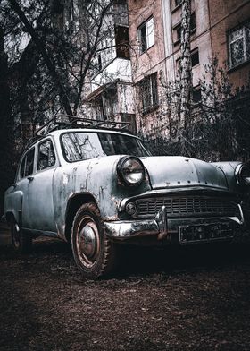 Vintage Car in Urban Setting