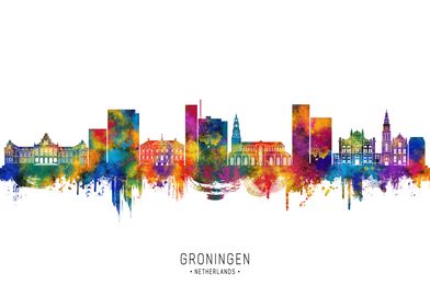 Groningen Cityscape Watercolor