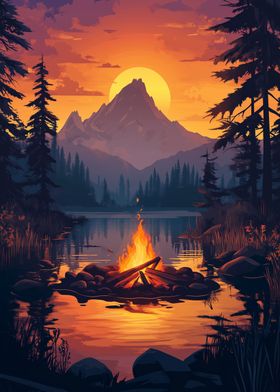 Campfire Sunset