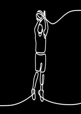 Basketball Player Line Art