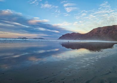 Serene Famara Beach Sunset