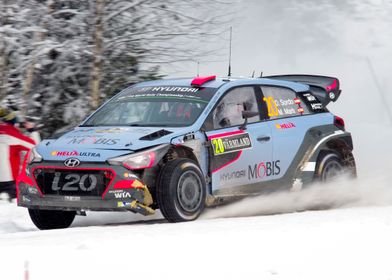 Dani Sordo Rally Sweden 2016 - Hyundai Rally Car in Snow