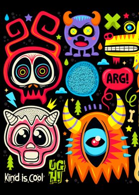 Colorful Monster Art Print