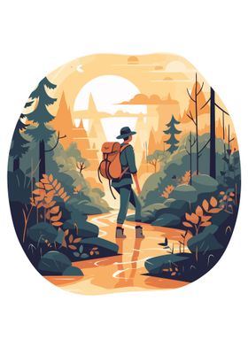 Hiker in Forest