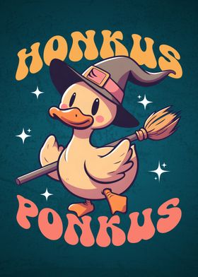 Honkus Ponkus Funny Halloween Witch Goose