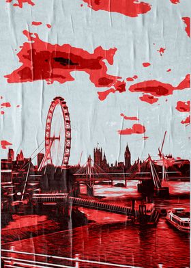 London Skyline Red