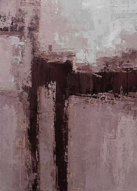 Abstract Painting in Pink and Brown