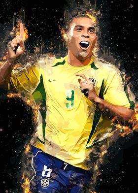 Ronaldo Nazario Soccer Art