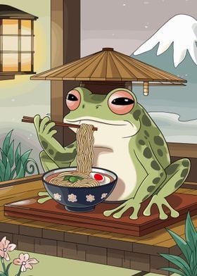 Frog Eating Ramen