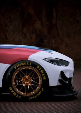 BMW M4 Race Car with Gold Rims