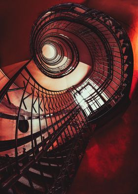 Red Spiral Staircase