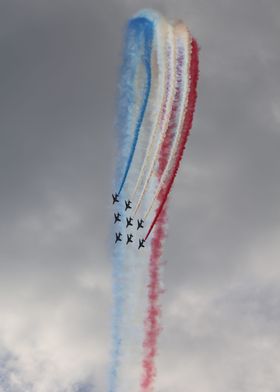 Air Show Smoke Trails french patrols