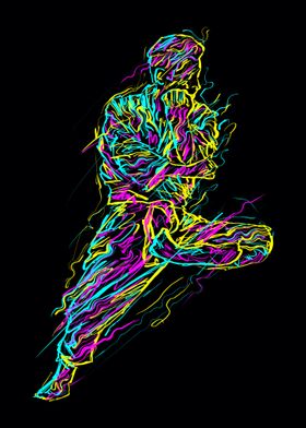 Neon Karate Kick