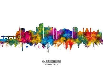 Harrisburg Skyline Watercolor