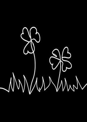 Clover Leaves Line Art