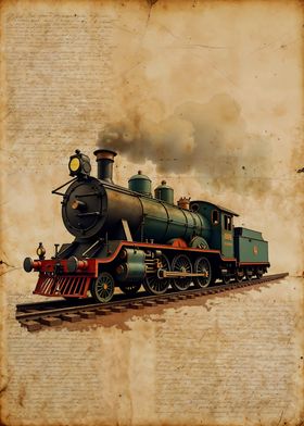 Vintage Steampunk Locomotive