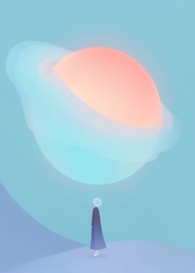 Minimalist Space Scene