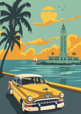 Cuba travel poster