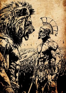 Gladiator vs Lion