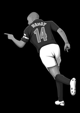 Thierry Henry Football Black and White Version