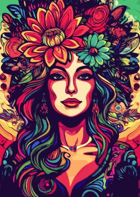 Floral Woman Portrait