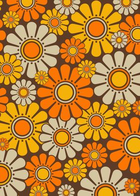 Retro Daisy Flower Pattern