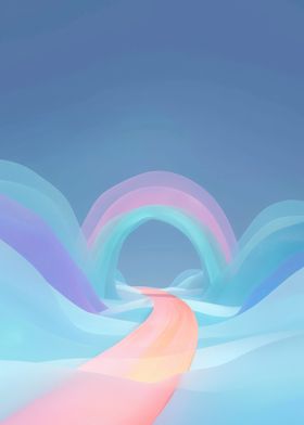 Abstract Rainbow Landscape