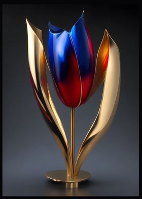 Metal Tulip Sculpture