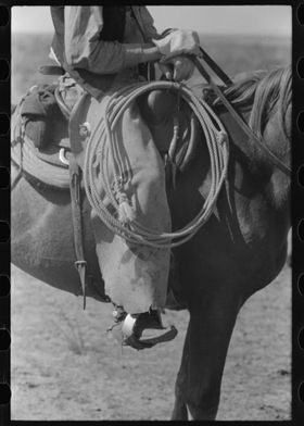 Cowboy on Horseback | Vintage Photography | 1930s Rancher Photo Print