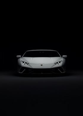 White Lamborghini Front View