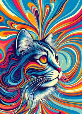 Abstract Colors On Cats